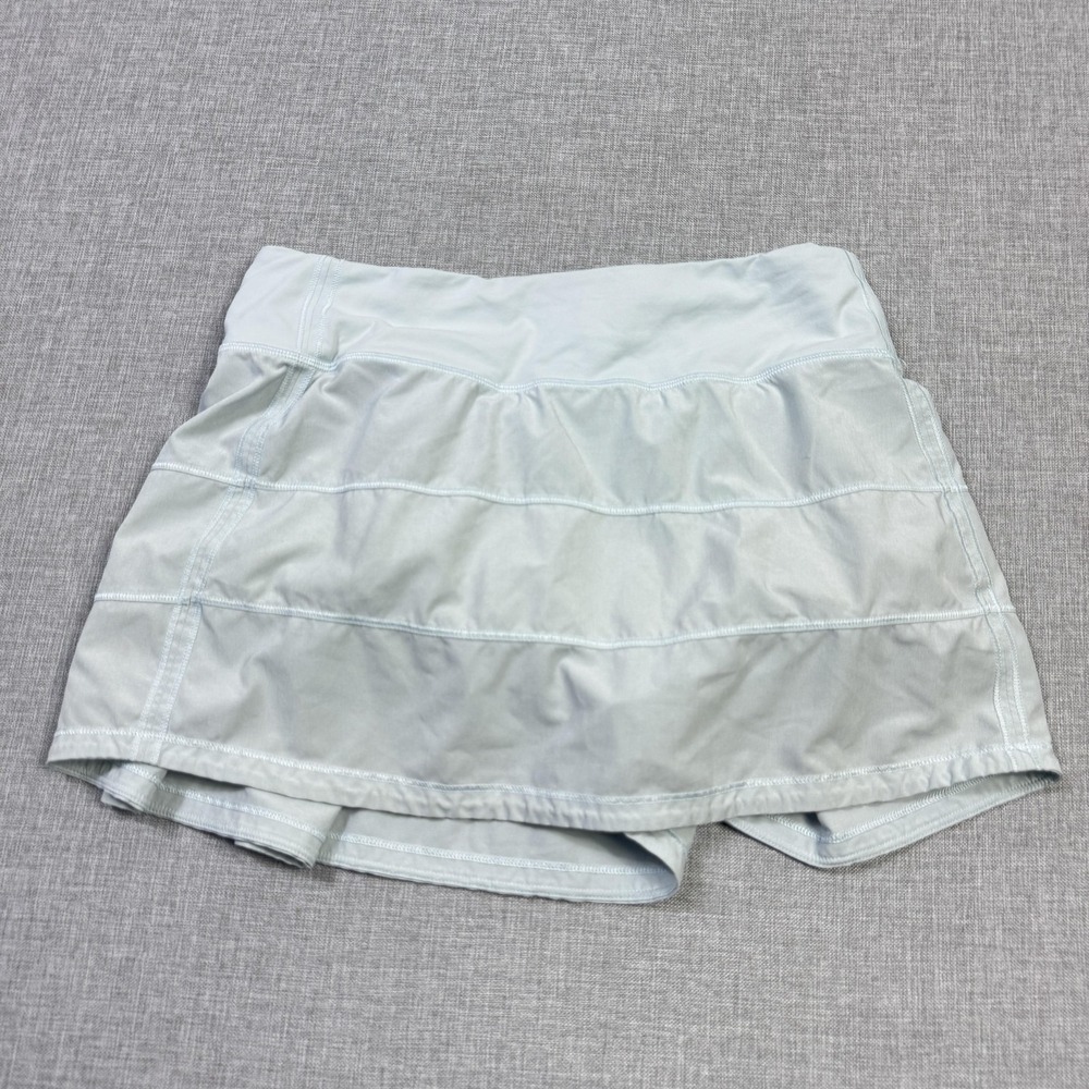 Lululemon Pace Rival Mid-Rise Skirt Womens 4 Powder‎ Blue Athletic Pull On Lined
